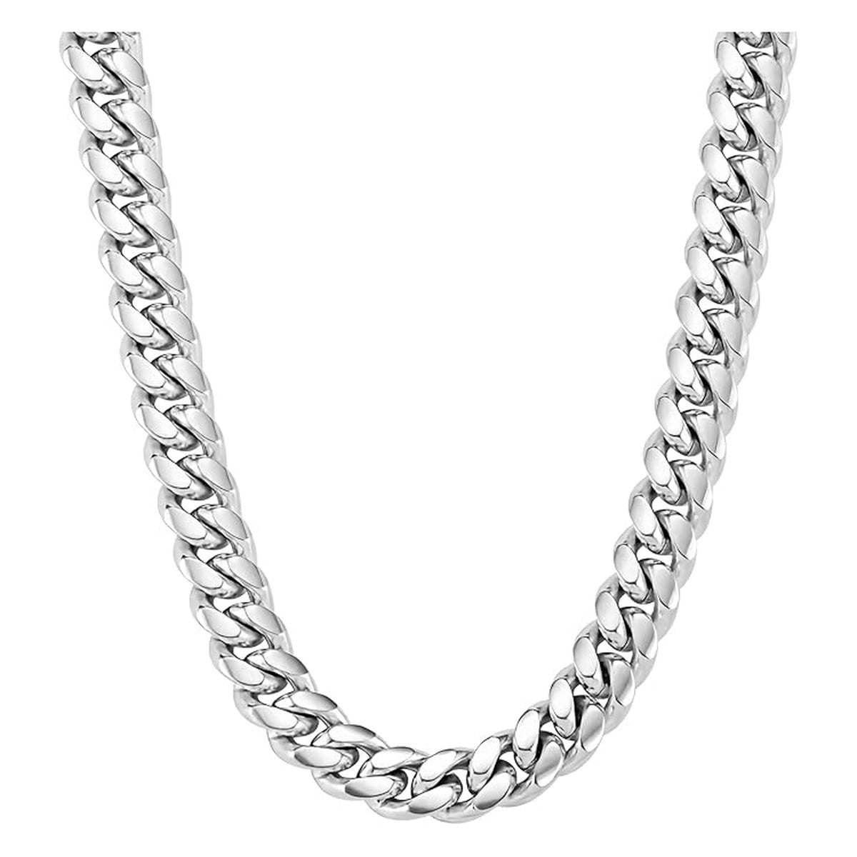 12mm Cuban Link Chain in White Gold